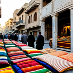 Damascus Old City Scene**

"A professional travel photographer's depiction of a vibrant marketplace in the Old City of Damascus, Syria. Focus on the intricate details of the architecture, the colorful textiles, and the bustling activity of the locals. Everyone is fully clothed in modest, traditional Syrian attire. Capture the scene during the golden hour for warm, inviting lighting. Perfect anatomy, correct proportions, natural pose, well-formed hands, proper finger count, natural body proportions, safe for work, appropriate content, fully clothed, professional, family-friendly."

**